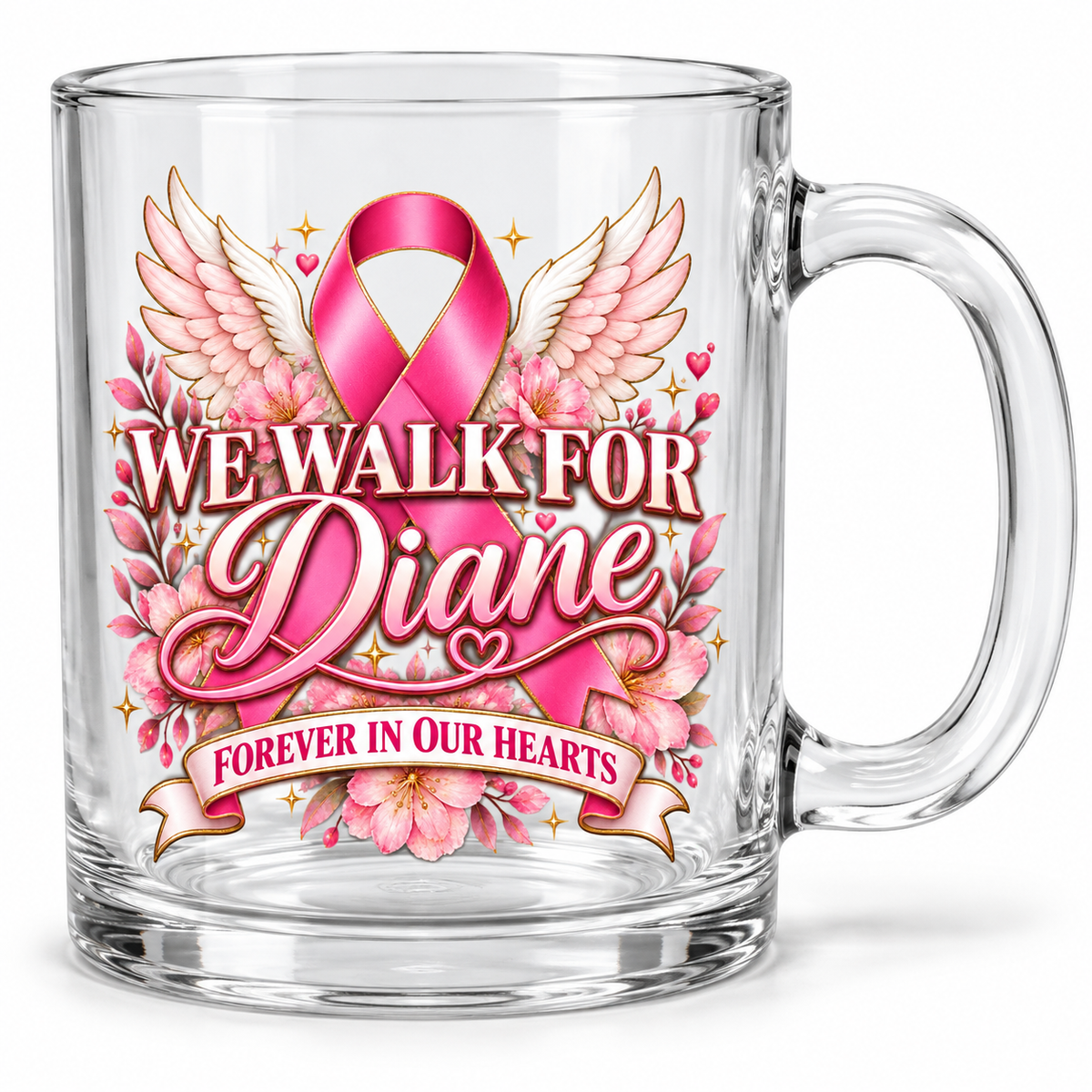 Clear 16 ounce memorial UV DTF mug