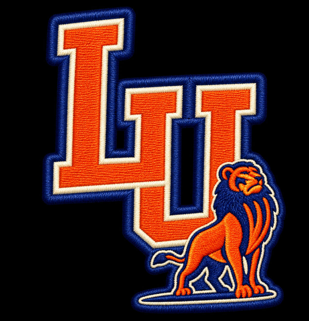 Langston University LU lion embroidered patch design