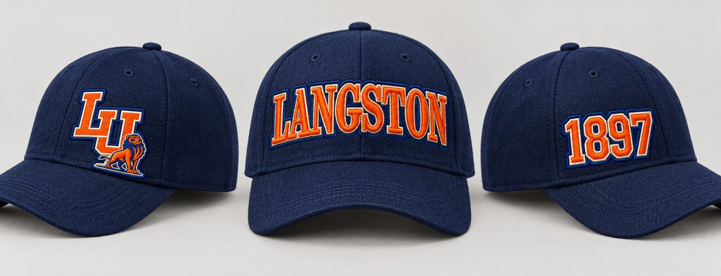 Navy Langston University adjustable snapback cap views