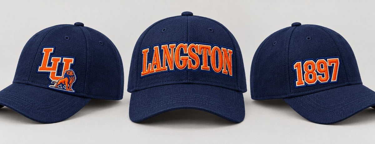 Navy Langston University adjustable snapback cap views