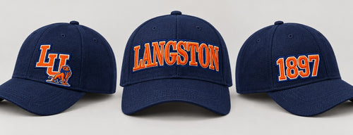 Navy Langston University adjustable snapback cap views