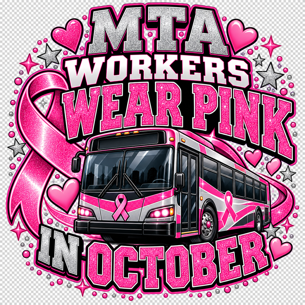 MTA workers wear pink Zerega bus design