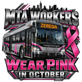 MTA workers wear pink Zerega metallic design