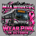 MTA workers wear pink Zerega pink metallic design