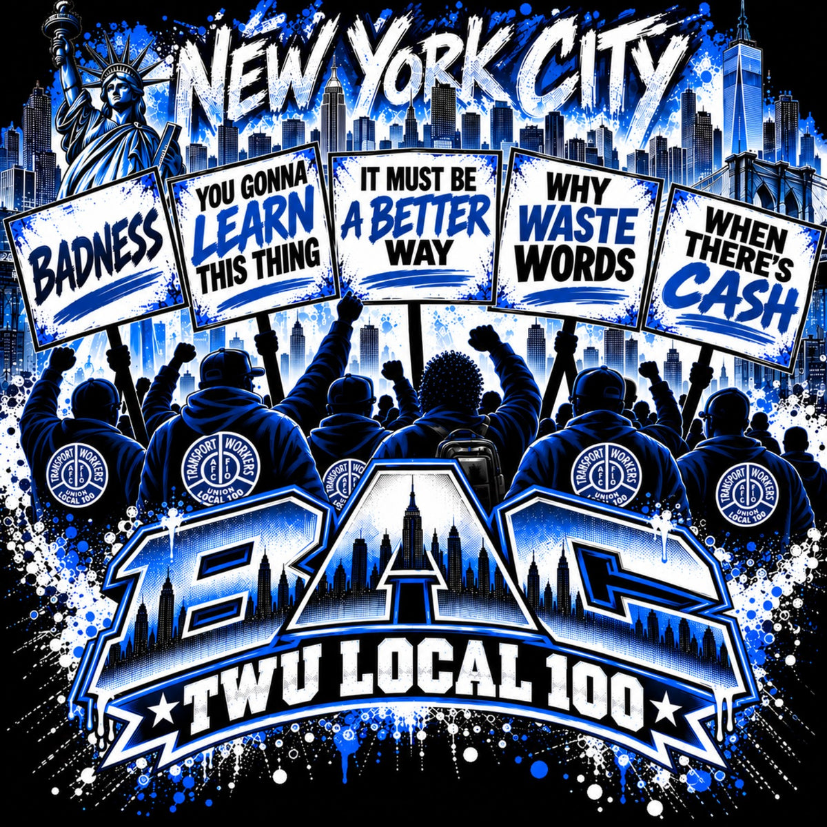 NYC TWU Local 100 BAC graphic design
