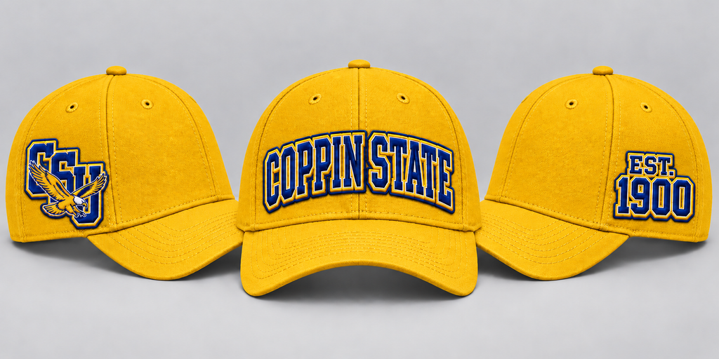 Coppin State Gold HBCU Cap – Three-Patch Design