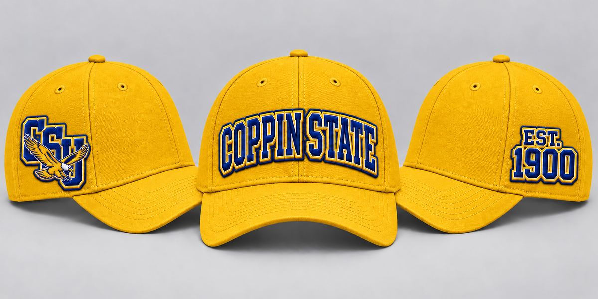 Coppin State Gold HBCU Cap – Three-Patch Design