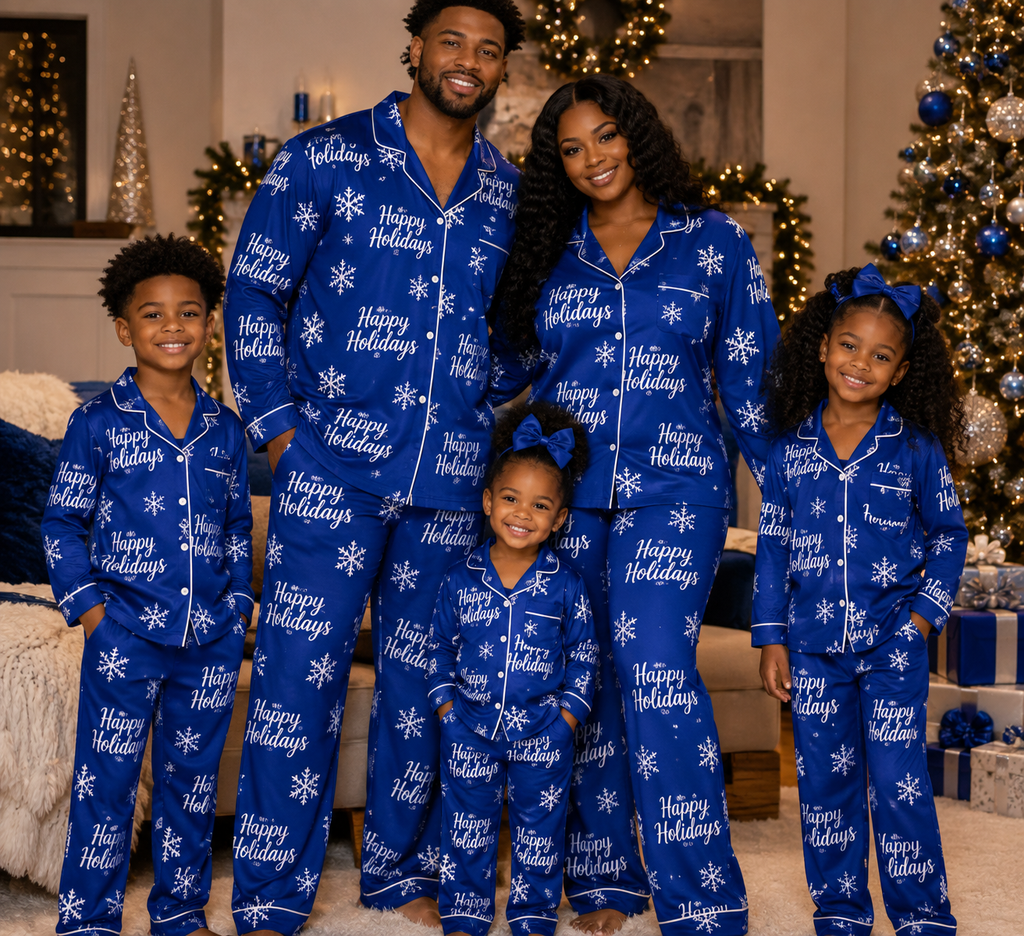 Personalized Happy Holidays Photo Lounge Pajama Set