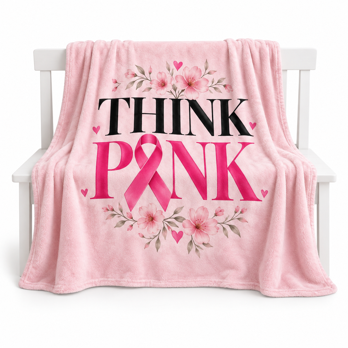 Think Pink plush throw blanket