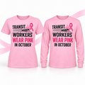 Transit workers wear pink short and long sleeve mockup